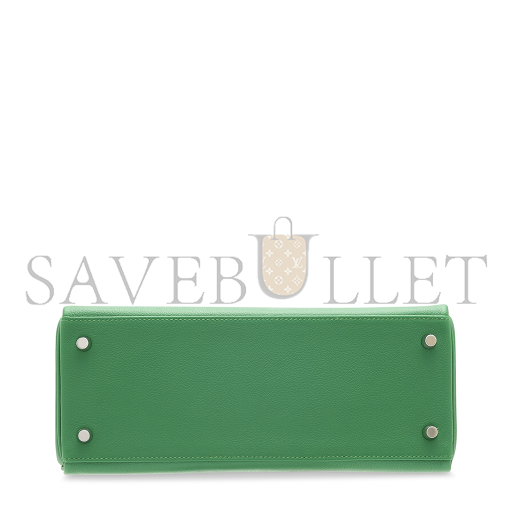 HERMÈS A CACTUS EVERCOLOR LEATHER RETOURNÉ KELLY 25 WITH PALLADIUM HARDWARE (25*17*7cm)